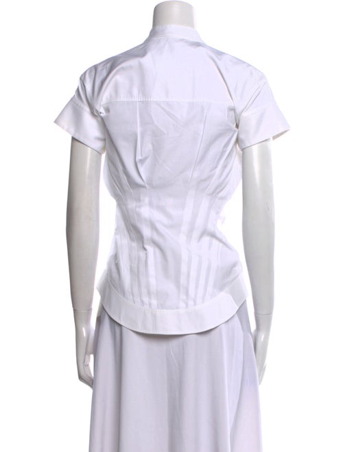 Alexander Wang Mock Neck Short Sleeve Button-Up Top