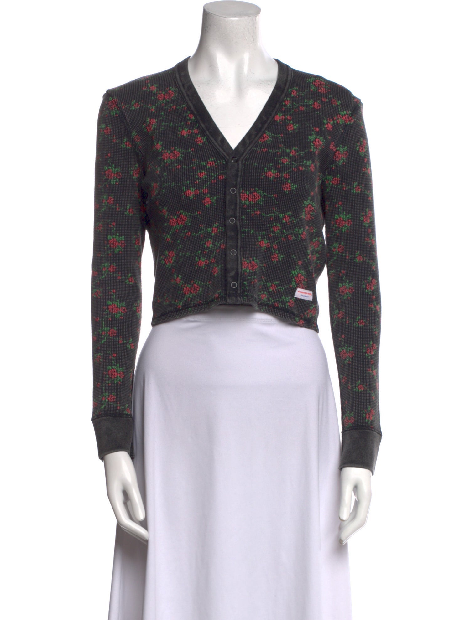 Alexander Wang Floral Print V-Neck Crop Top