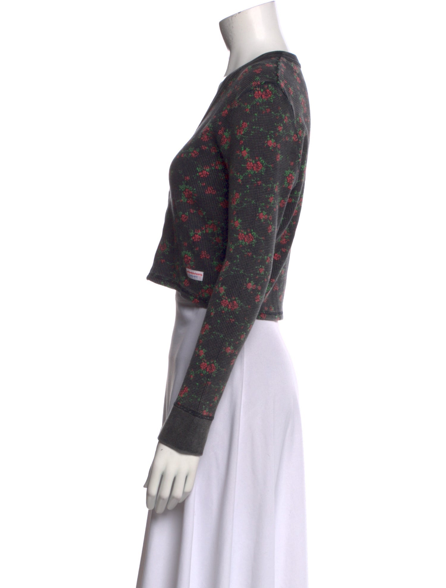 Alexander Wang Floral Print V-Neck Crop Top