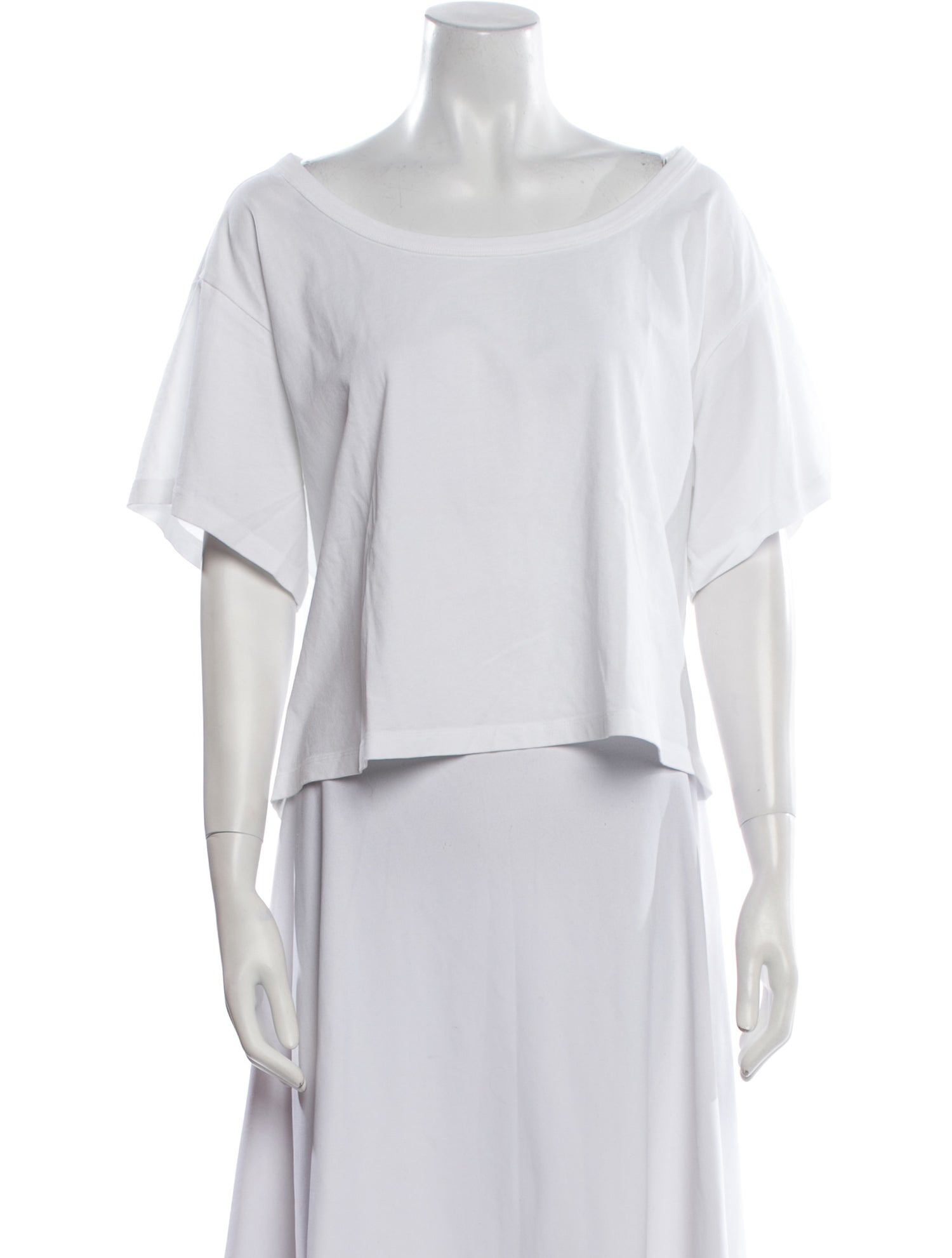 Alexander Wang Bateau Neckline Short Sleeve Crop Top