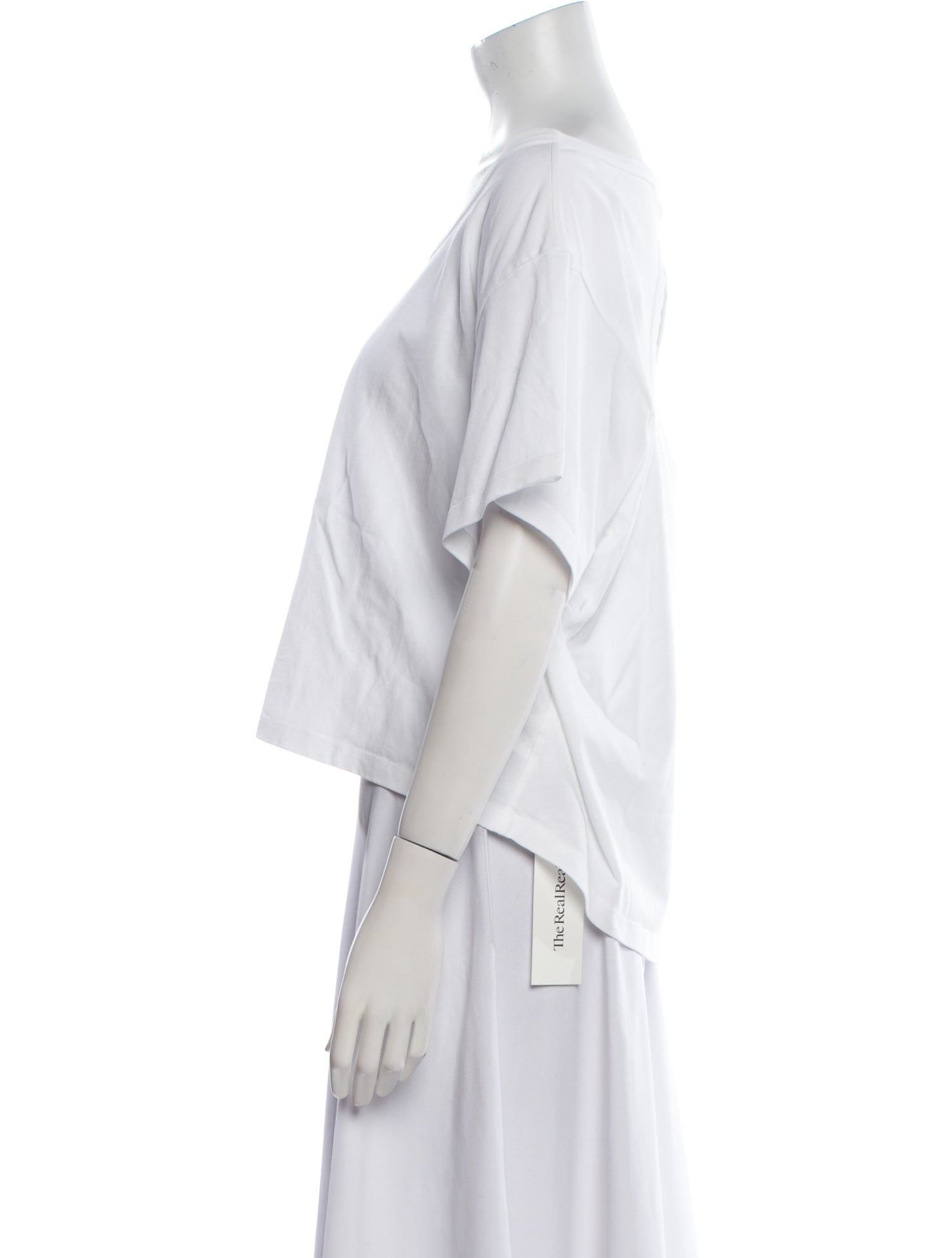 Alexander Wang Bateau Neckline Short Sleeve Crop Top