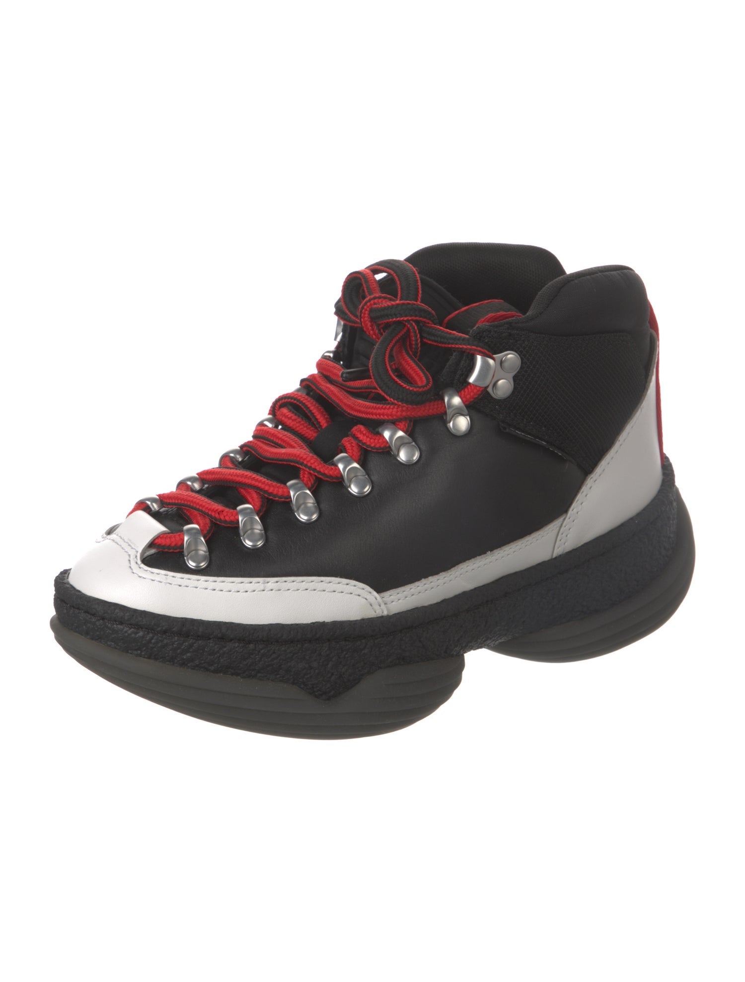 Alexander Wang Leather Colorblock Pattern Sneakers