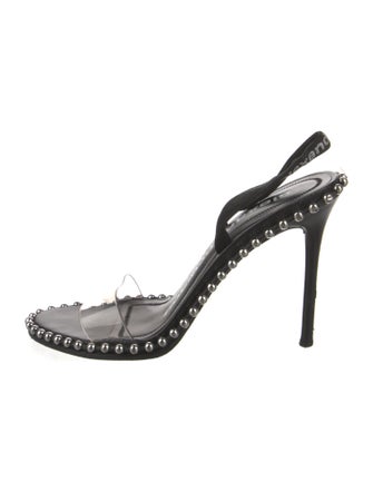 Alexander Wang Leather Studded Accents Slingback Sandals