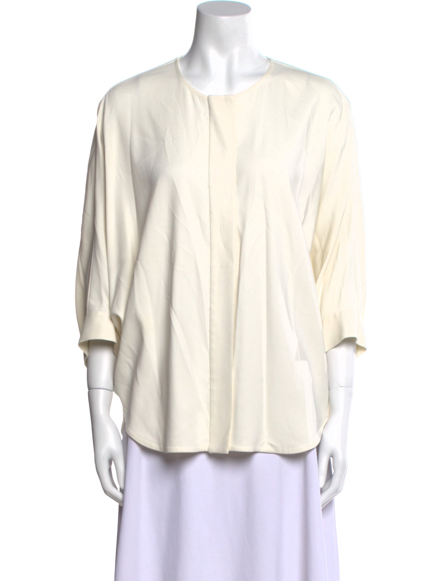Alexander Wang Crew Neck Three-Quarter Sleeve Blouse