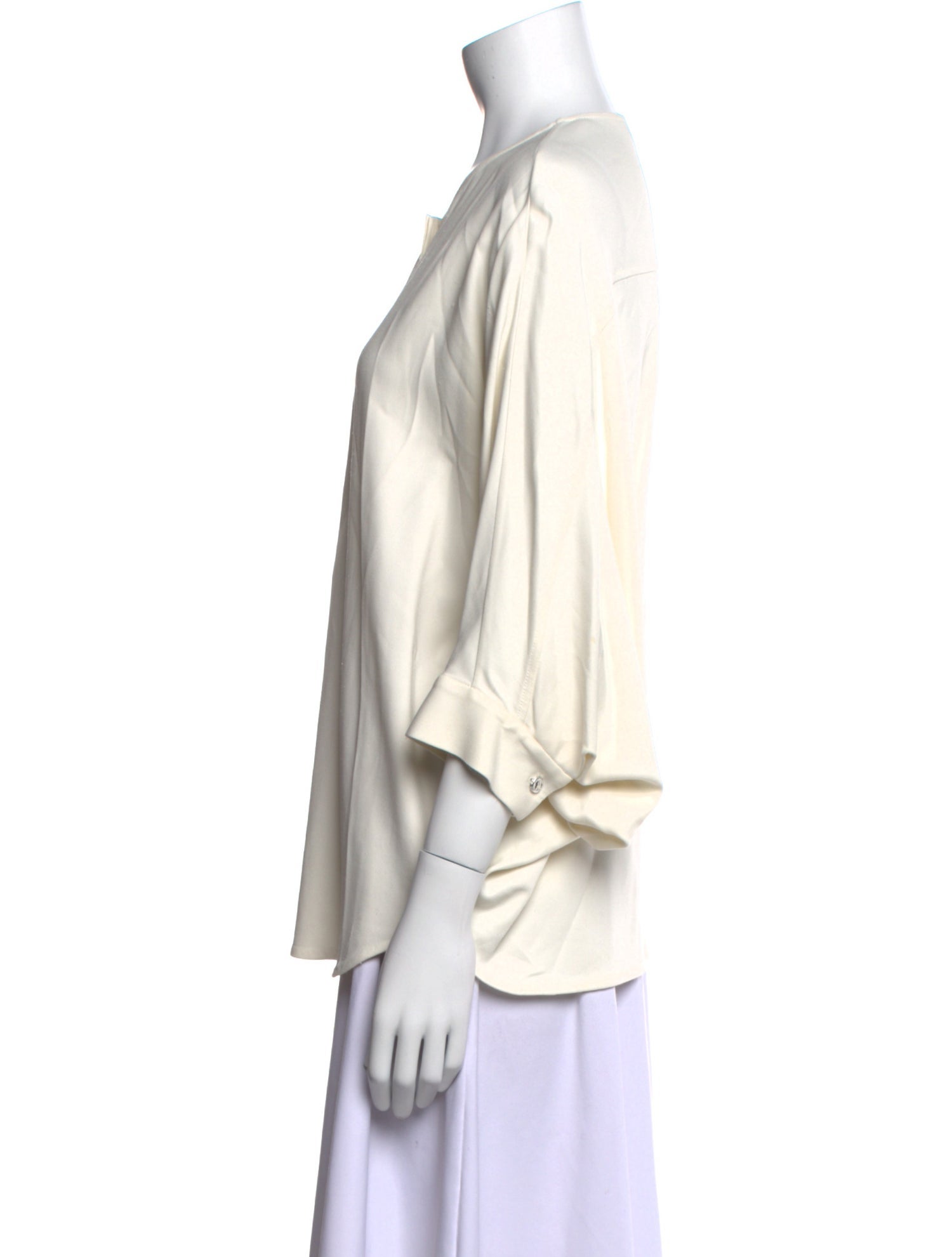 Alexander Wang Crew Neck Three-Quarter Sleeve Blouse