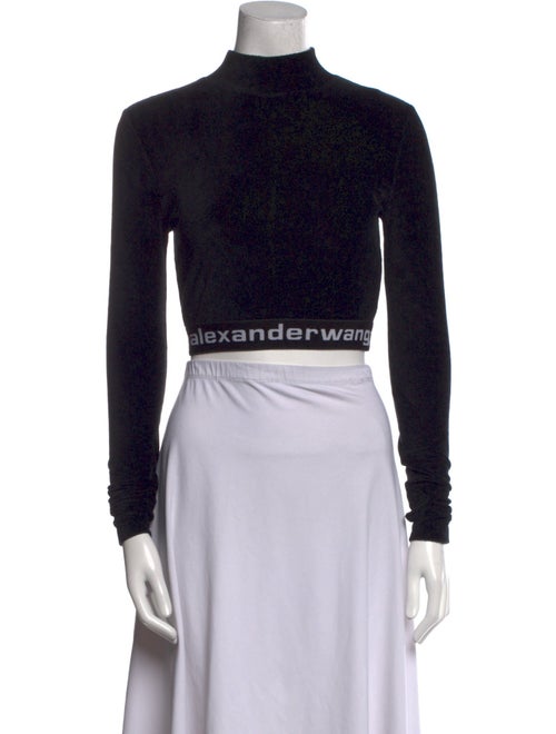 Alexanderwang.T Graphic Print Mock Neck Crop Top