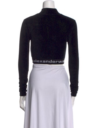 Alexanderwang.T Graphic Print Mock Neck Crop Top