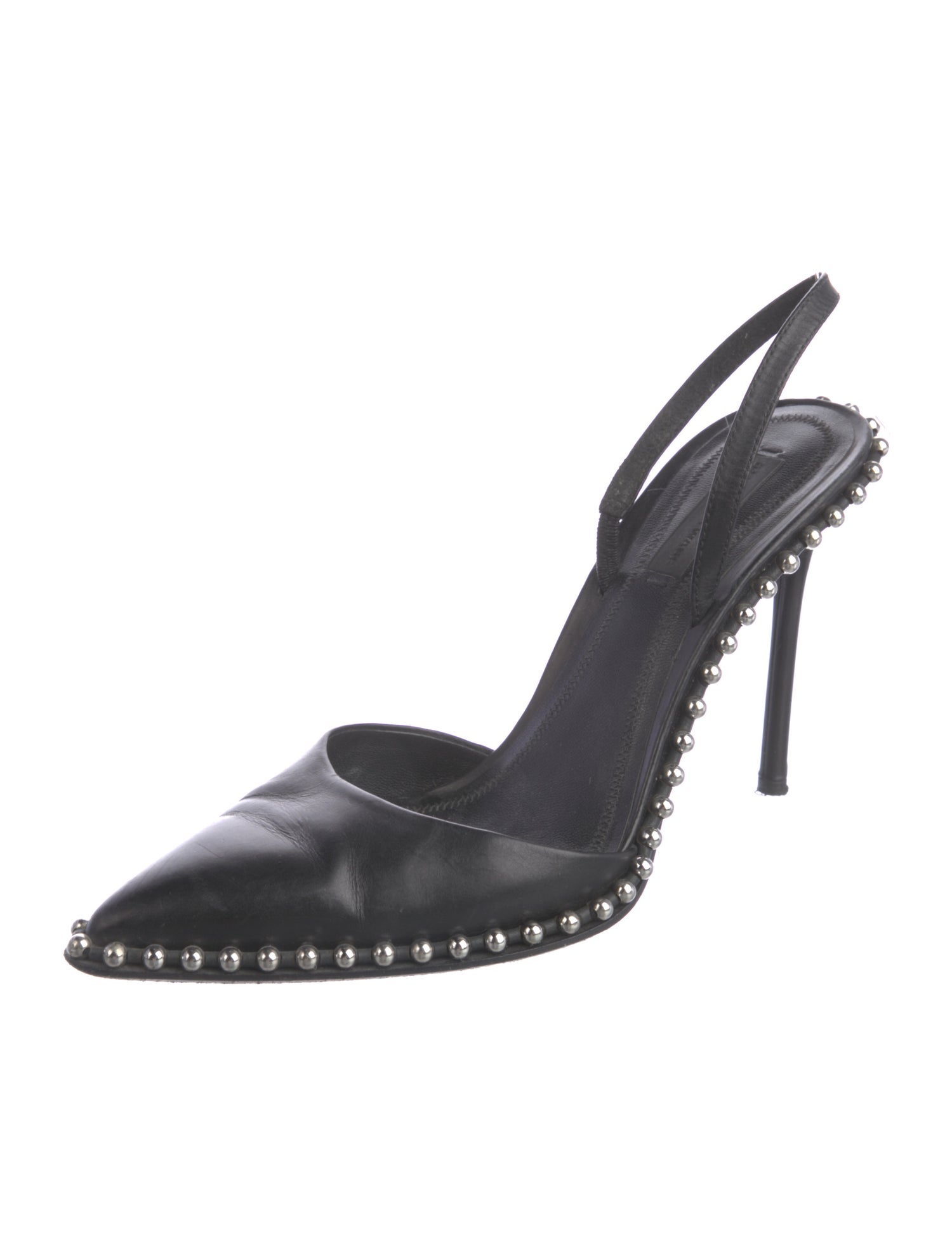 Alexander Wang Leather Studded Accents Slingback Pumps