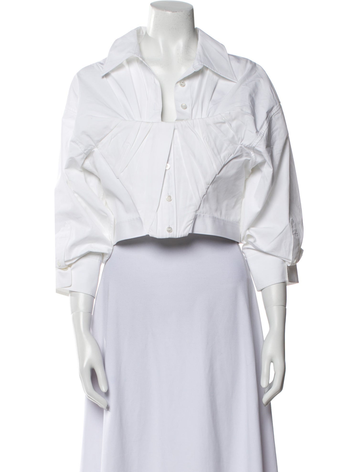 Alexander Wang Three-Quarter Sleeve Crop Top