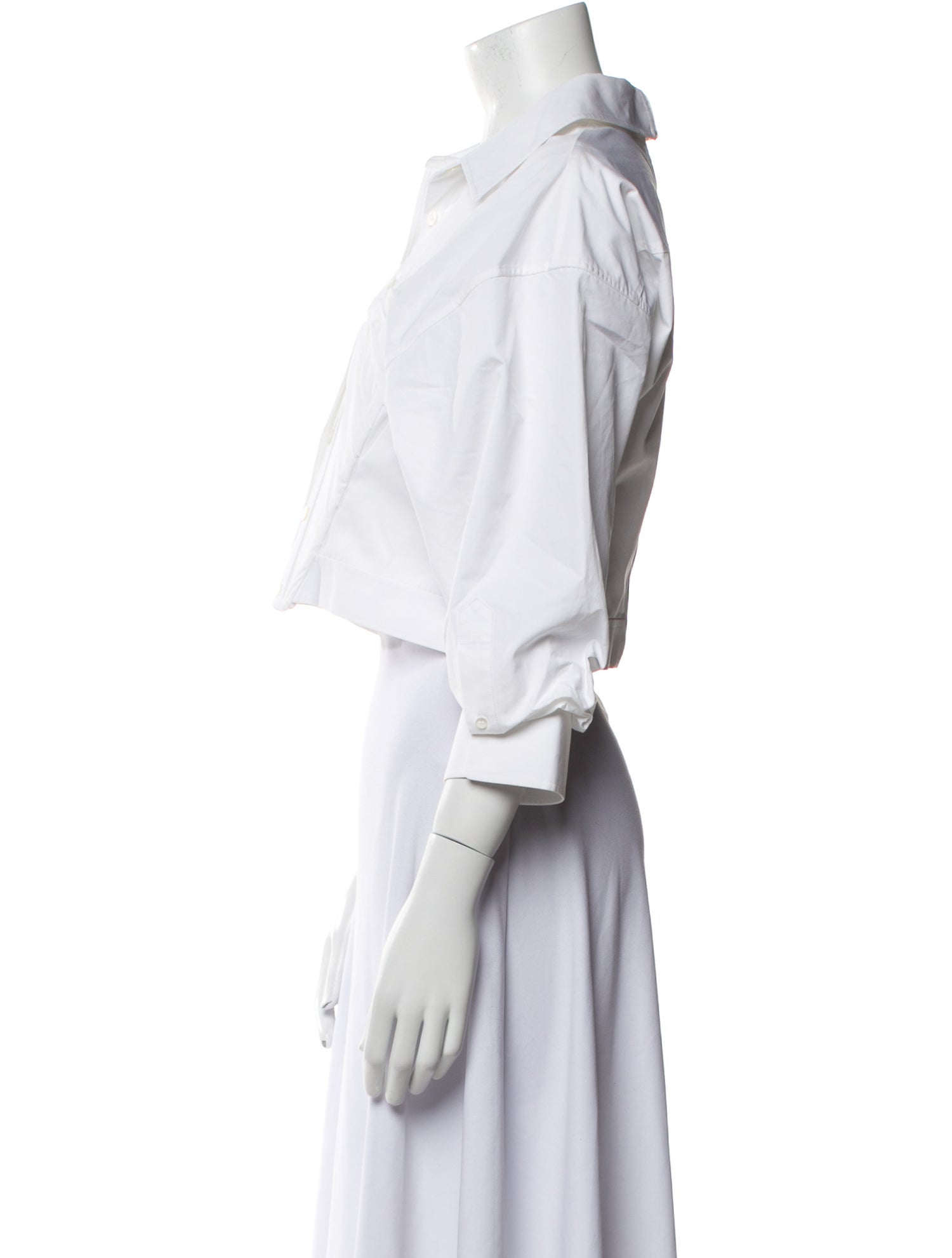 Alexander Wang Three-Quarter Sleeve Crop Top