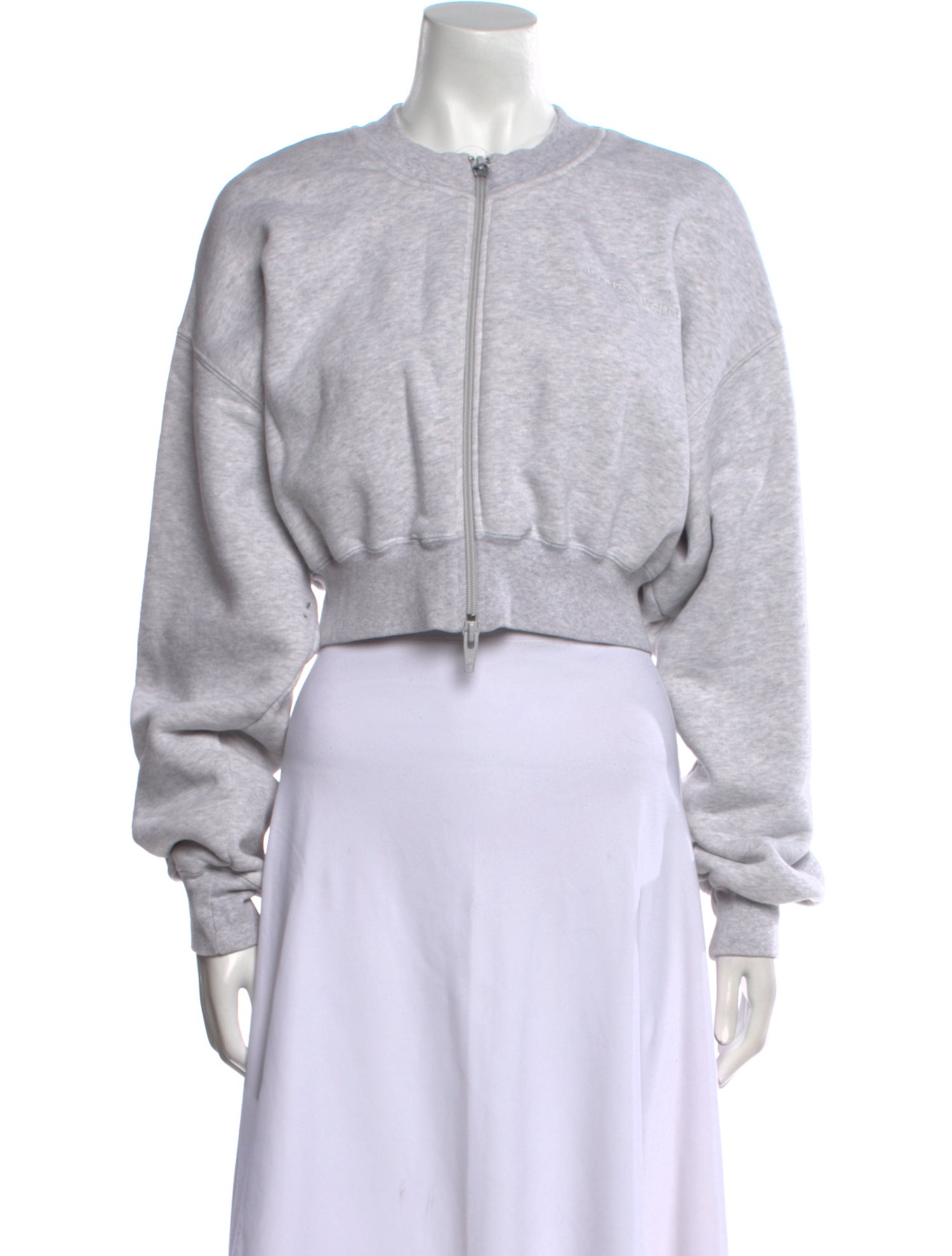 Alexander Wang Crew Neck Long Sleeve Crop Top