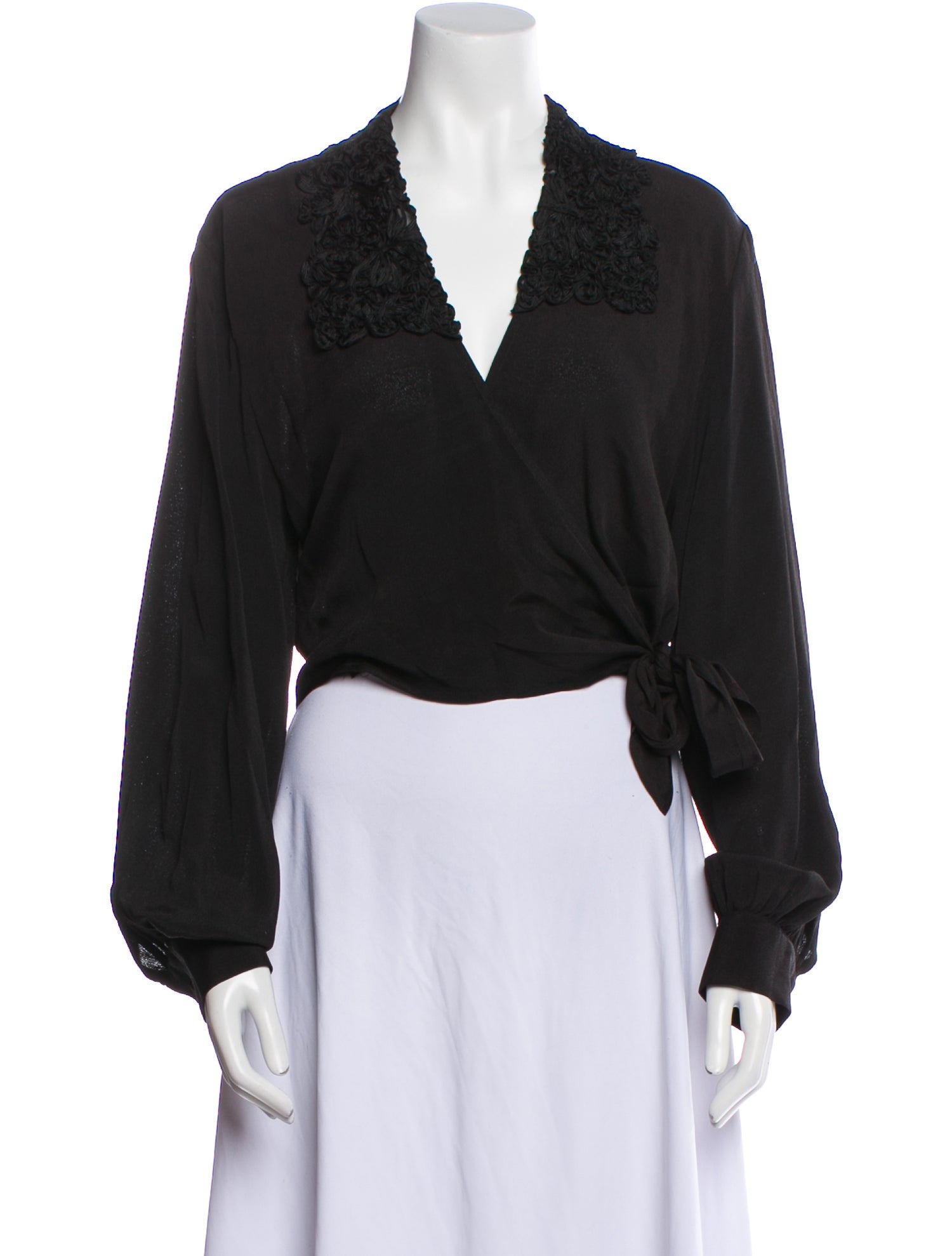 Alexander Wang V-Neck Long Sleeve Crop Top