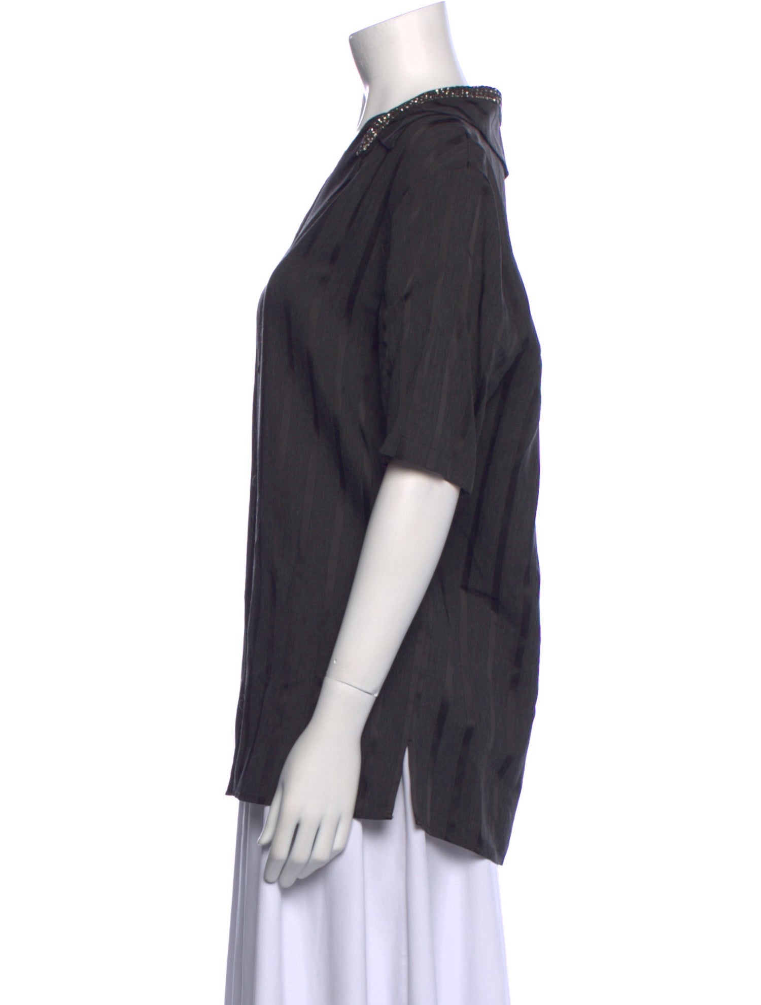 Alexander Wang V-Neck Short Sleeve Button-Up Top w/ Tags