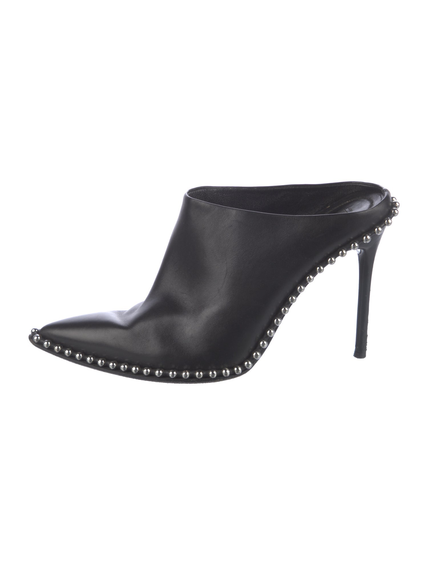 Alexander Wang Leather Studded Accents Mules