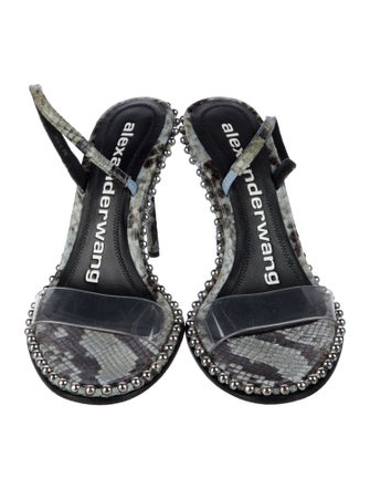 Alexander Wang Leather Animal Print Slingback Sandals