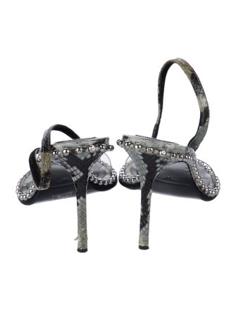 Alexander Wang Leather Animal Print Slingback Sandals