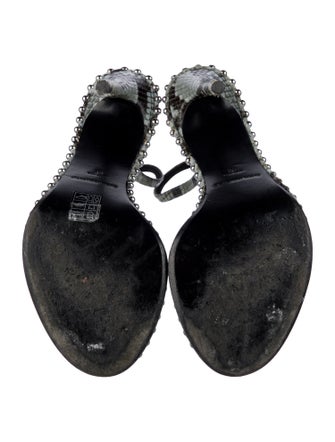 Alexander Wang Leather Animal Print Slingback Sandals