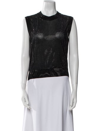 Alexander Wang Crew Neck Sleeveless Crop Top