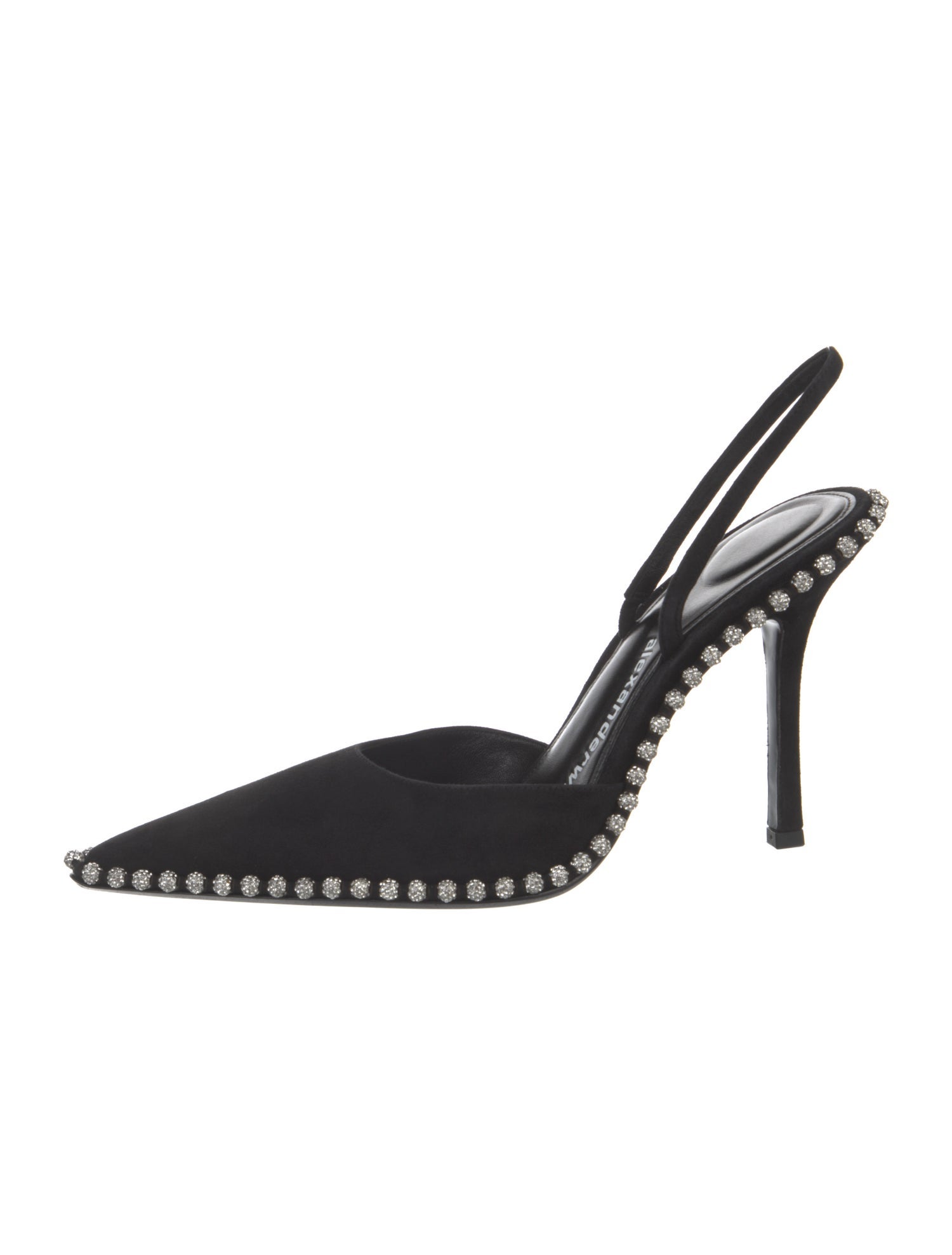 Alexander Wang Satin Crystal Embellishments Slingback Pumps