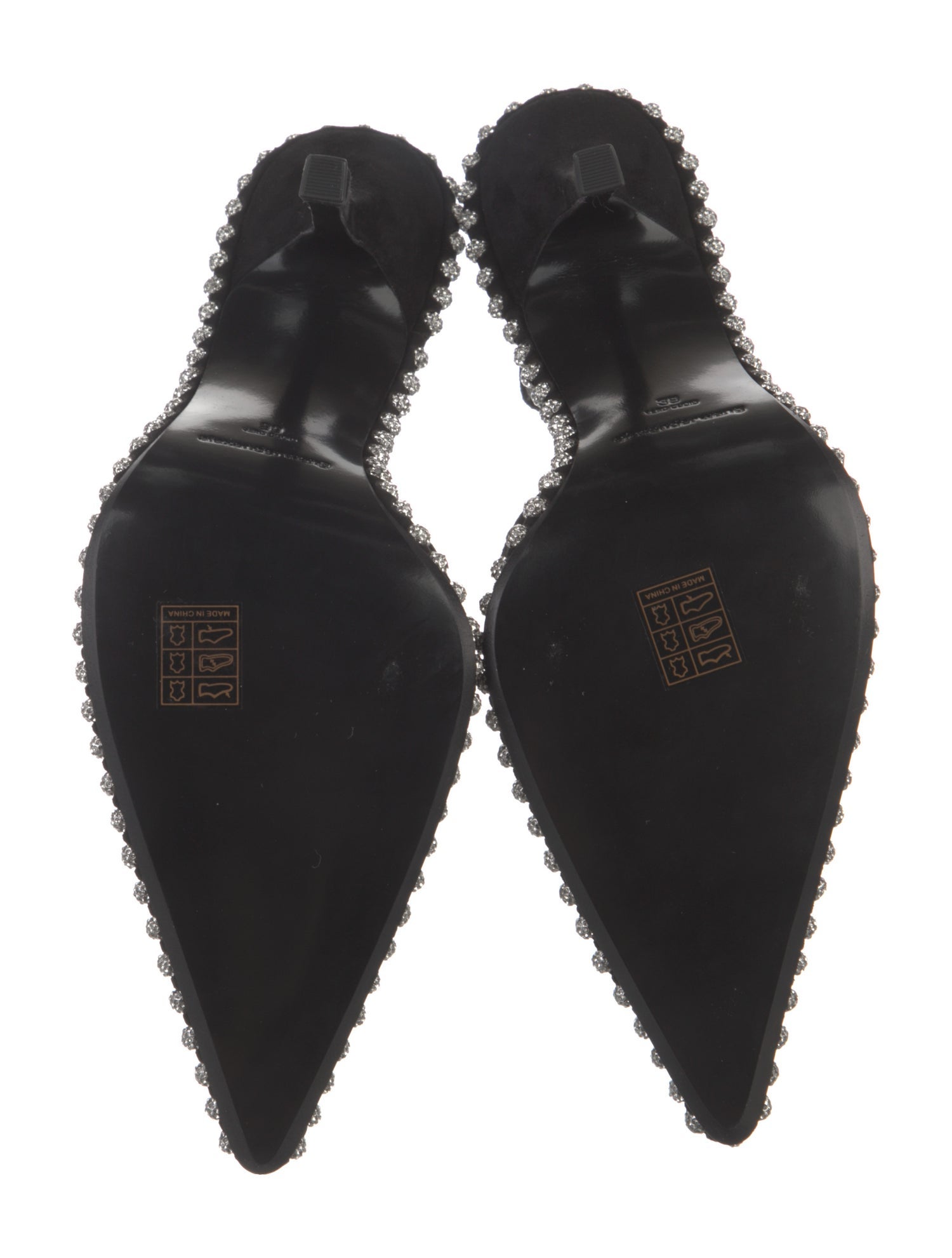 Alexander Wang Satin Crystal Embellishments Slingback Pumps