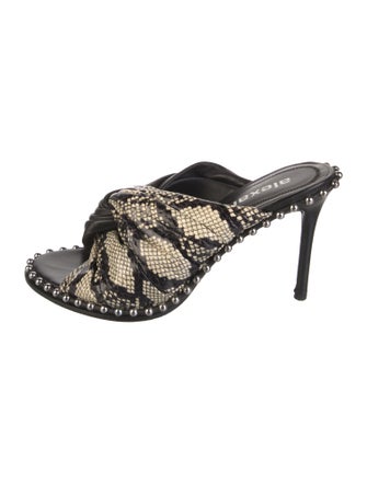 Alexander Wang Leather Animal Print Mules