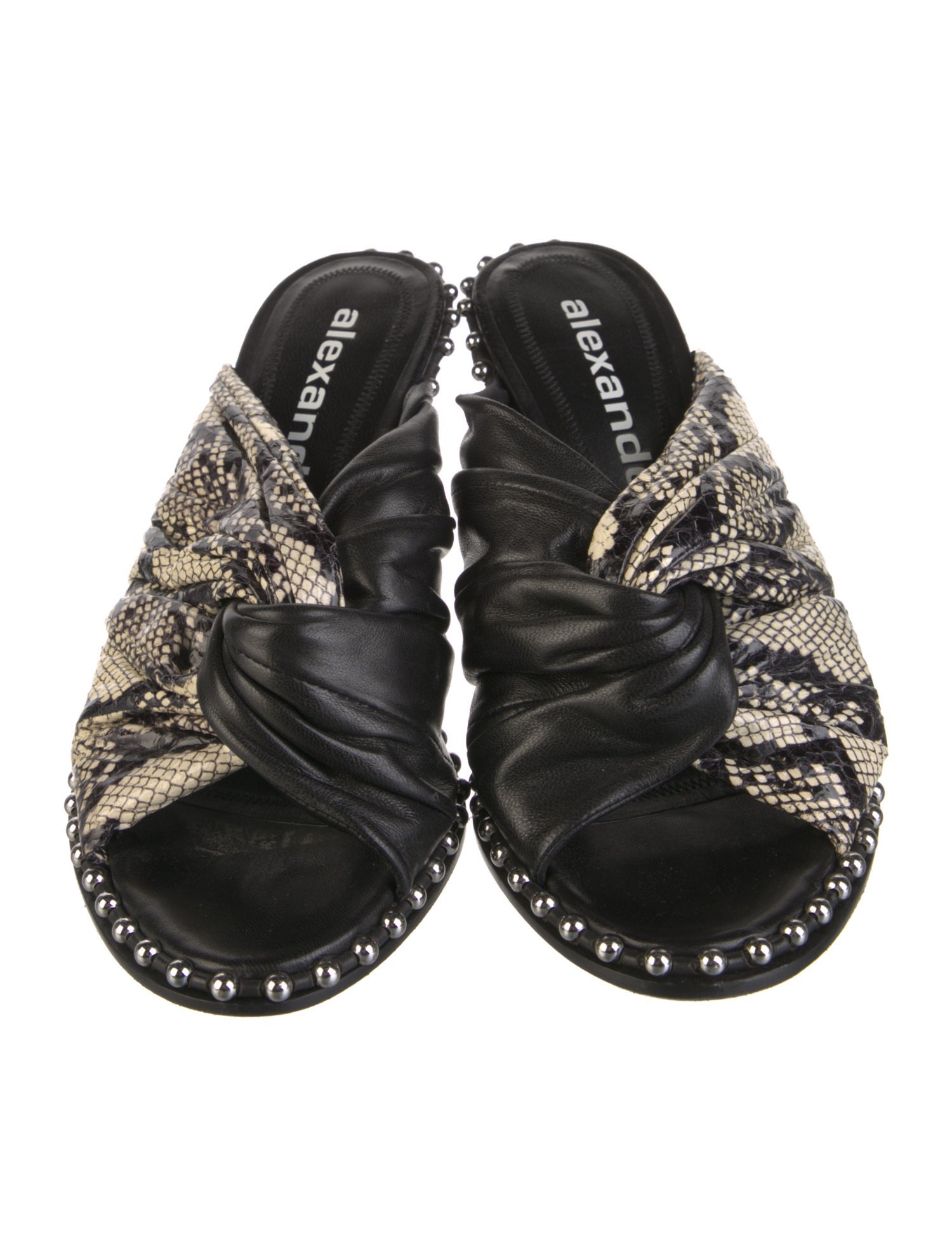 Alexander Wang Leather Animal Print Mules