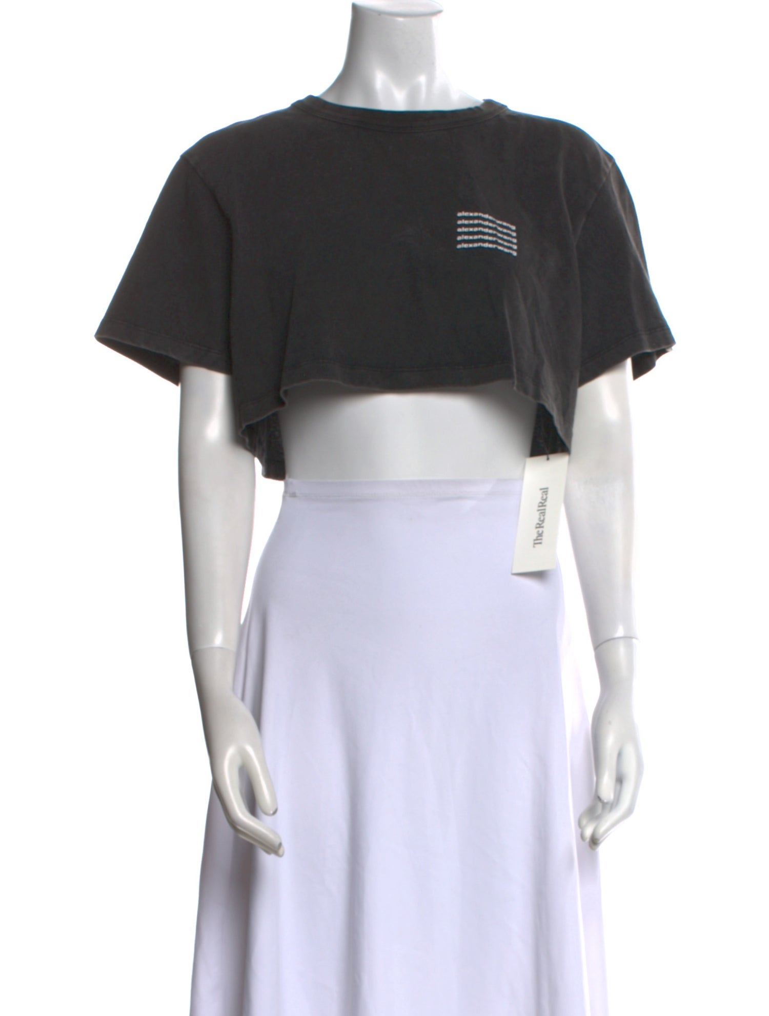 Alexander Wang Graphic Print Crew Neck Crop Top