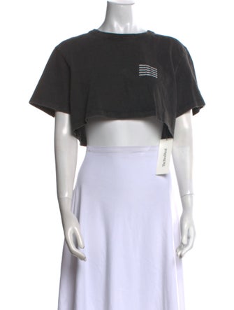 Alexander Wang Graphic Print Crew Neck Crop Top