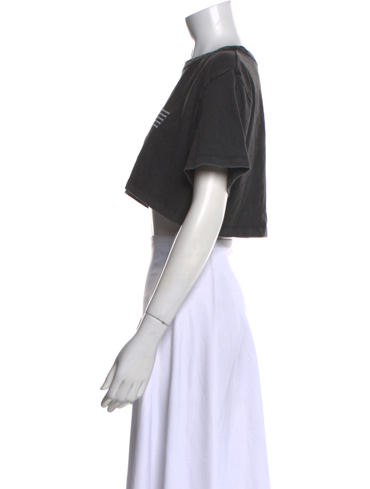 Alexander Wang Graphic Print Crew Neck Crop Top