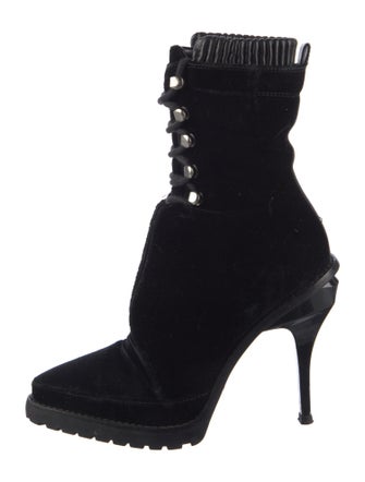 Alexander Wang Velvet Lace-Up Boots