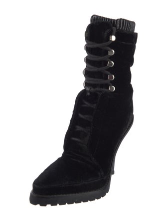 Alexander Wang Velvet Lace-Up Boots