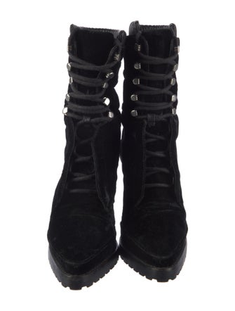 Alexander Wang Velvet Lace-Up Boots