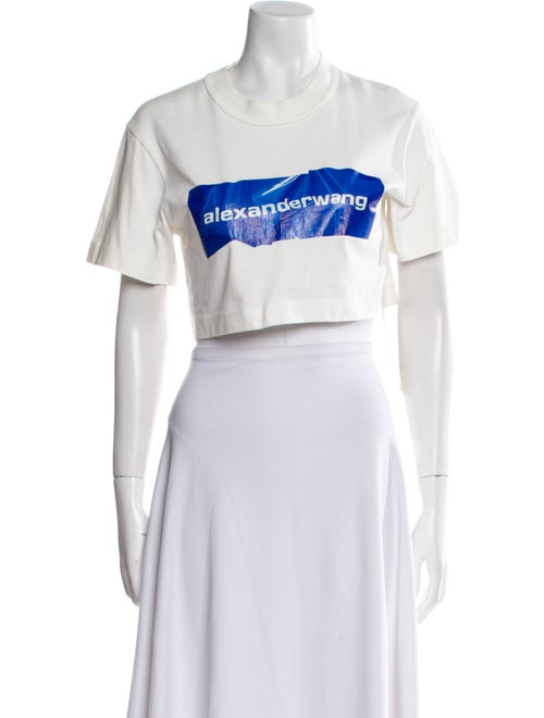 Alexander Wang Graphic Print Crew Neck Crop Top