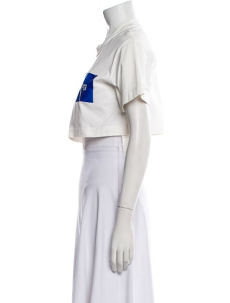Alexander Wang Graphic Print Crew Neck Crop Top