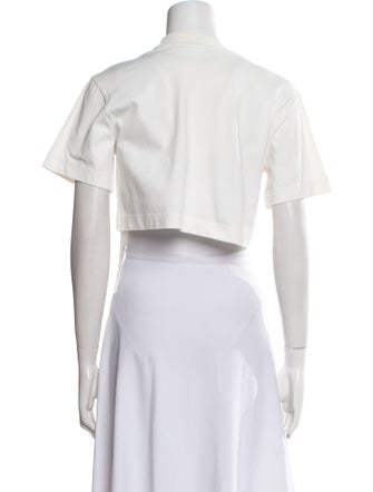 Alexander Wang Graphic Print Crew Neck Crop Top