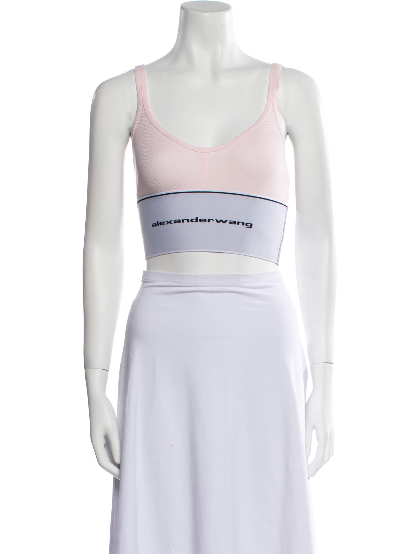 Alexander Wang Graphic Print Scoop Neck Crop Top
