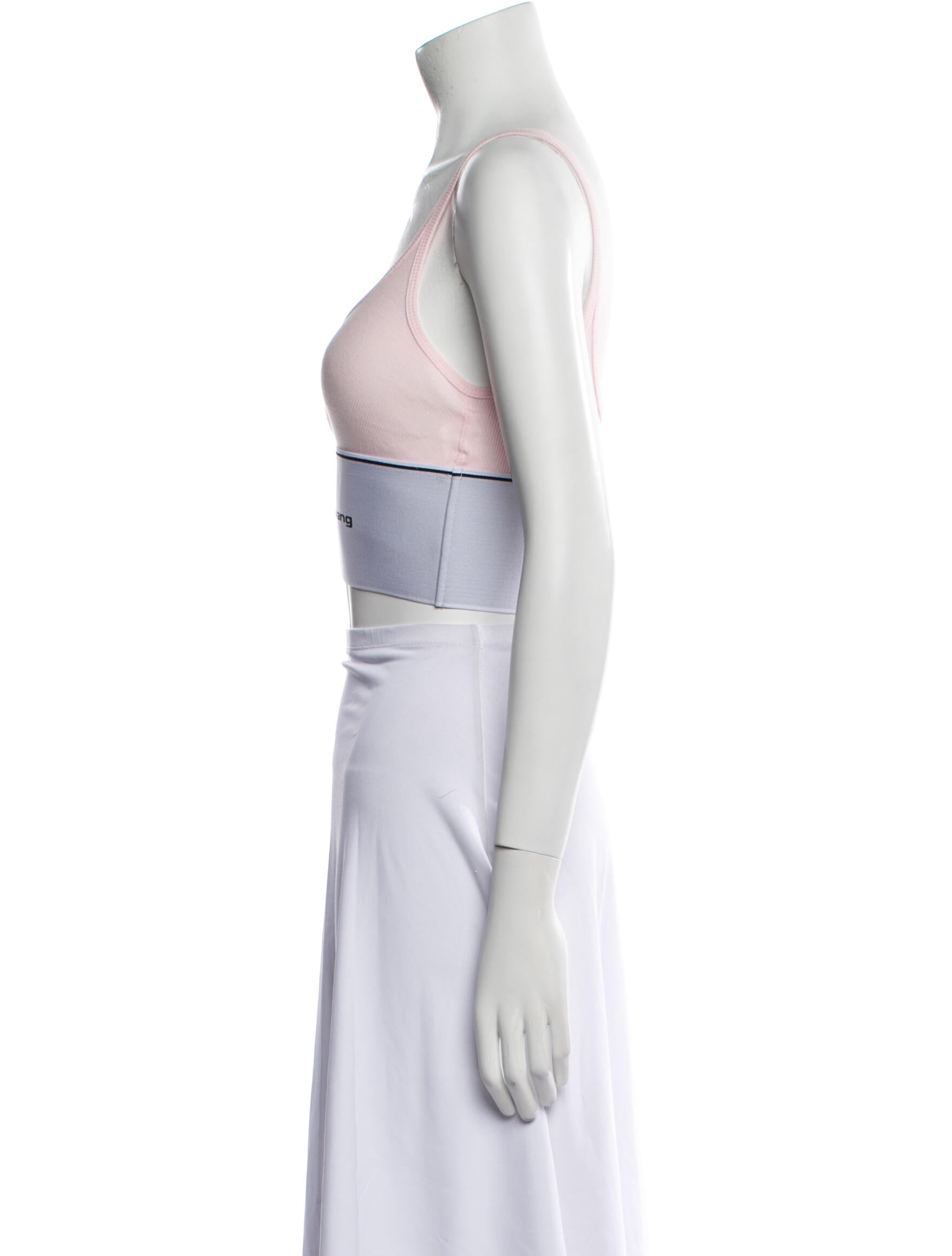 Alexander Wang Graphic Print Scoop Neck Crop Top