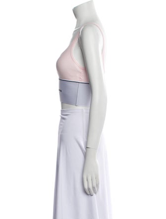 Alexander Wang Graphic Print Scoop Neck Crop Top