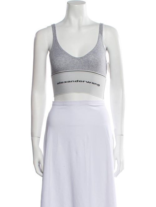 Alexander Wang Graphic Print Square Neckline Crop Top