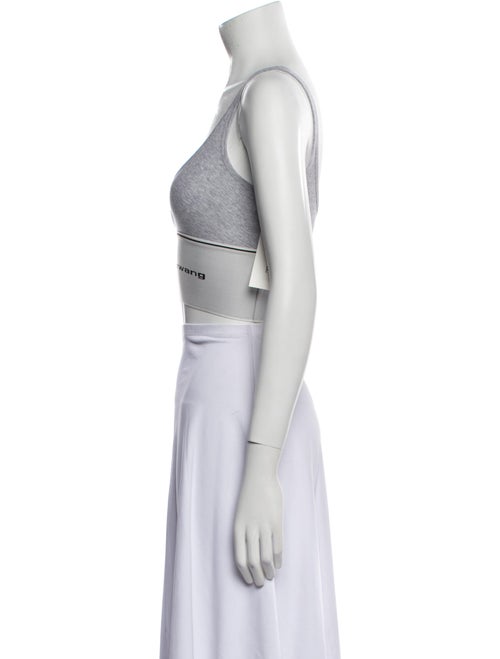 Alexander Wang Graphic Print Square Neckline Crop Top