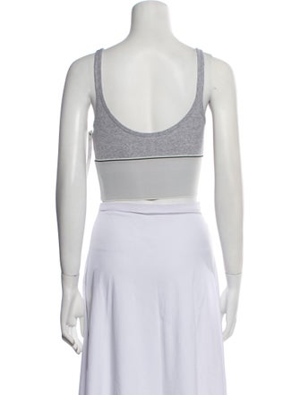 Alexander Wang Graphic Print Square Neckline Crop Top