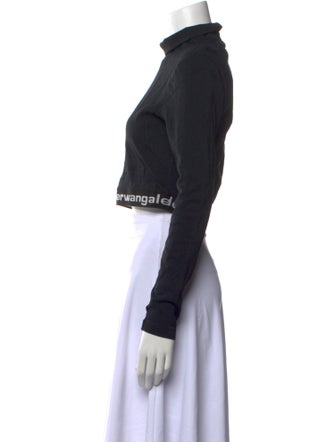 Alexander Wang Nylon Mock Neck Crop Top