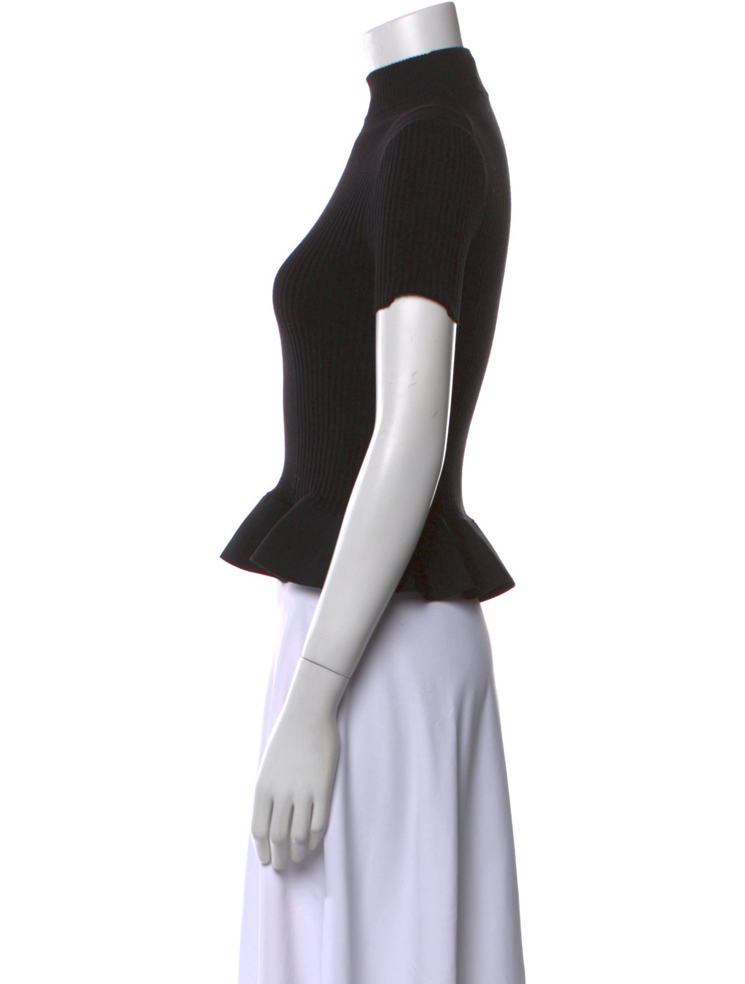 Alexander Wang Mock Neck Short Sleeve Crop Top