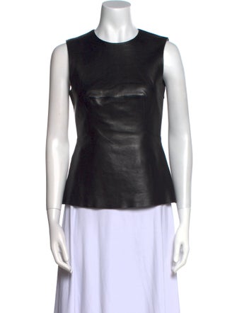 Alexander Wang Leather Crew Neck Top
