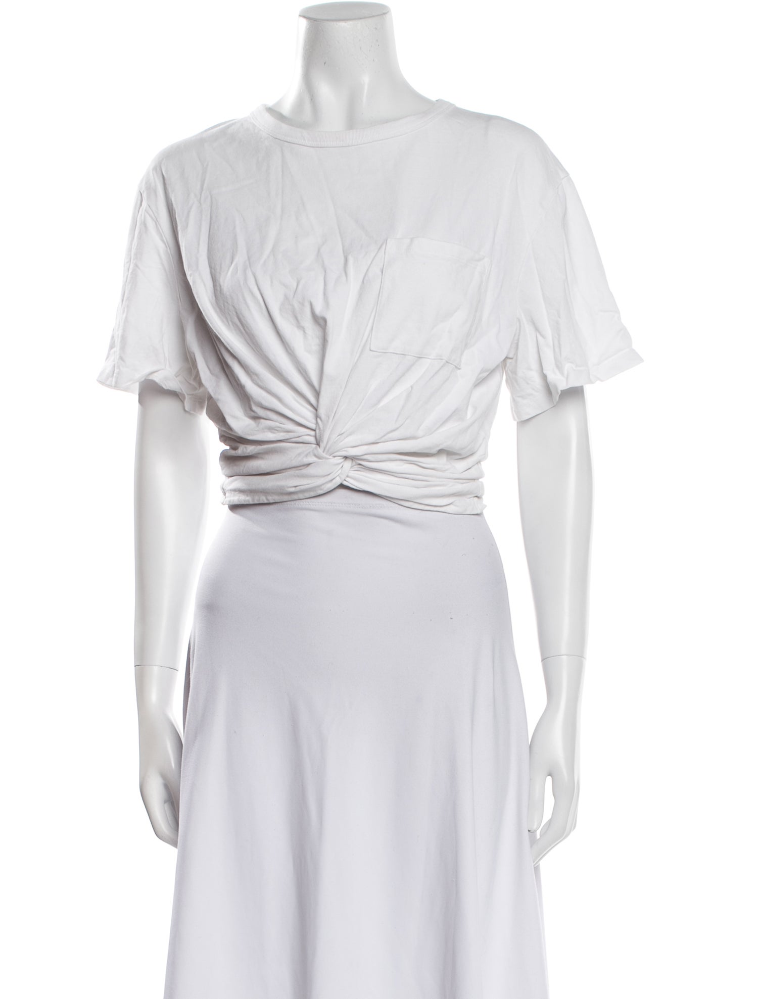 Alexander Wang Bateau Neckline Short Sleeve Crop Top