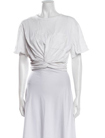 Alexander Wang Bateau Neckline Short Sleeve Crop Top