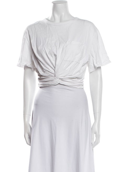 Alexander Wang Bateau Neckline Short Sleeve Crop Top