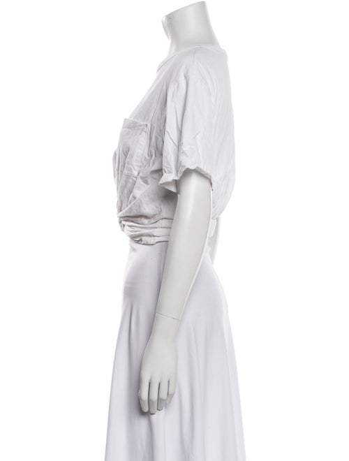 Alexander Wang Bateau Neckline Short Sleeve Crop Top