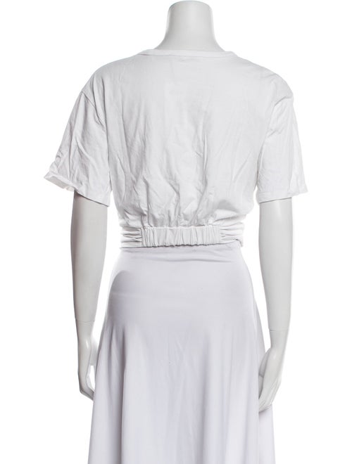 Alexander Wang Bateau Neckline Short Sleeve Crop Top