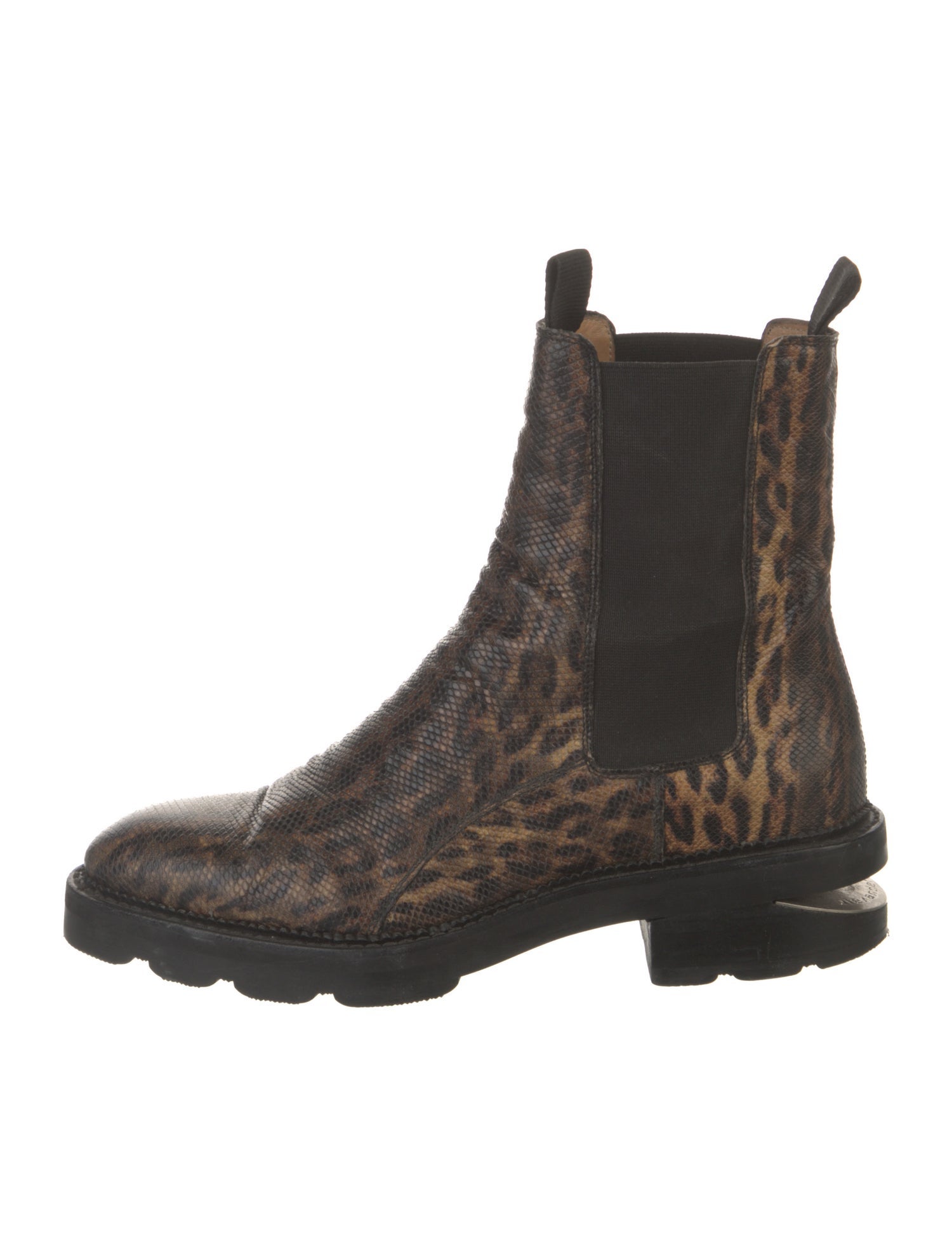 Alexander Wang Leather Animal Print Chelsea Boots